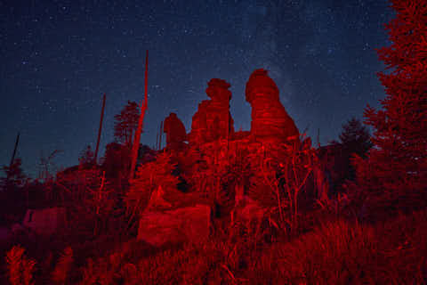 Gemeinde Neureichenau Landkreis Freyung-Grafenau Dreisesselberg Lightpainting (Dirschl Johann) Deutschland FRG